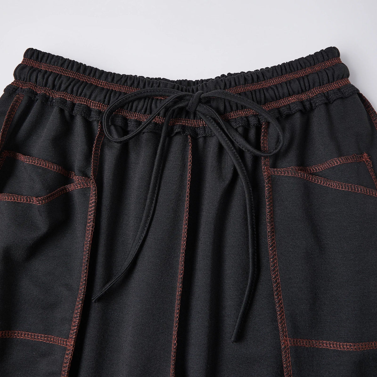 Damen Freizeithose Braun Weites Bein Elastischer Bund Kordelzug