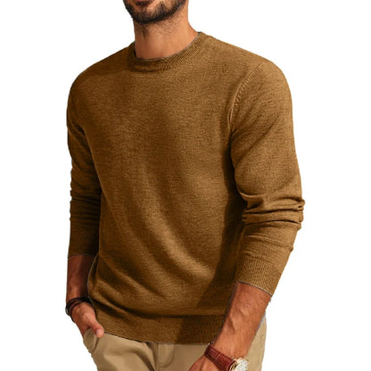 Herren Rundhals Pullover Langarm Basic Strickpullover