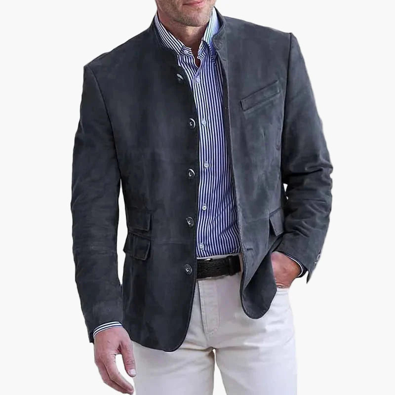 Herren Stehkragen Sakko – Eleganter Freizeit- und Business-Blazer im modernen Look