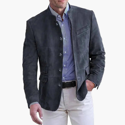Herren Stehkragen Sakko – Eleganter Freizeit- und Business-Blazer im modernen Look