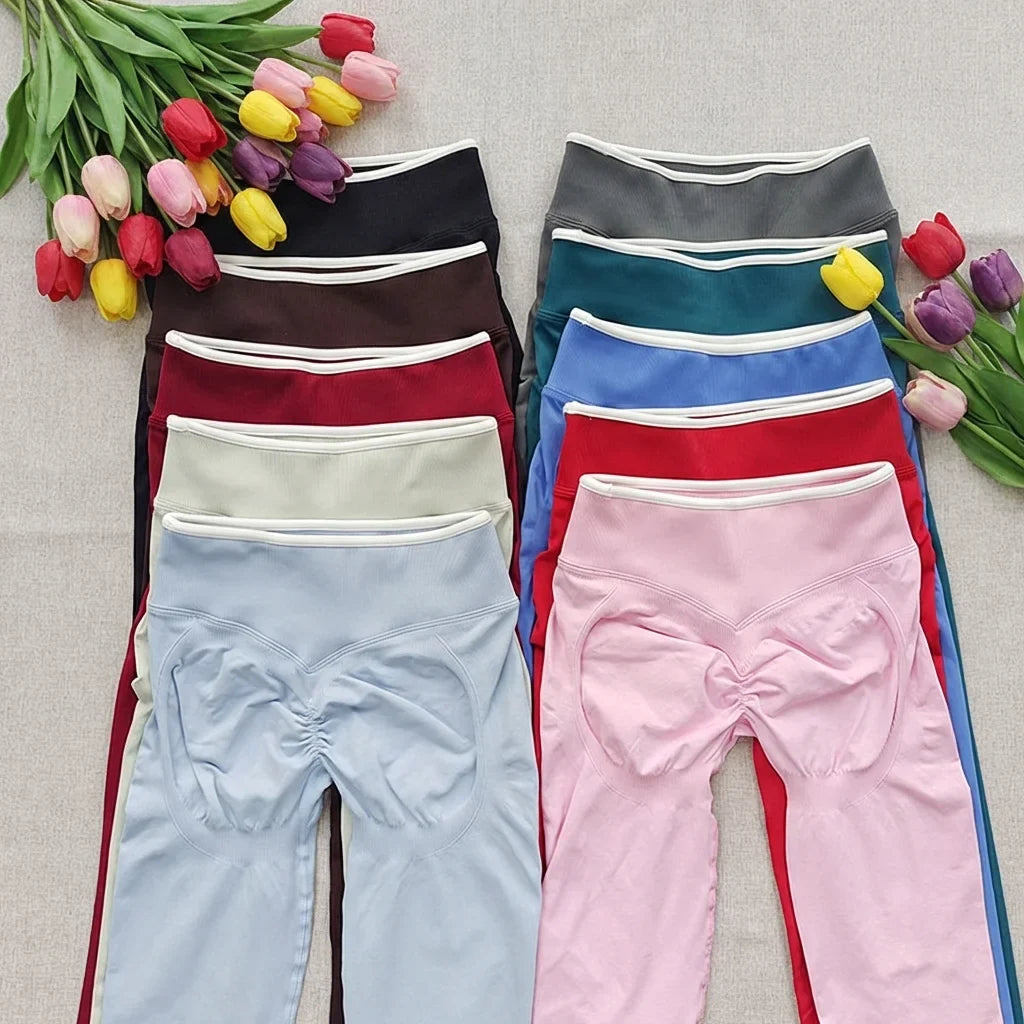 Damen Sport Leggings mit Hoher Taille, Scrunch Butt & Shaping-Effekt