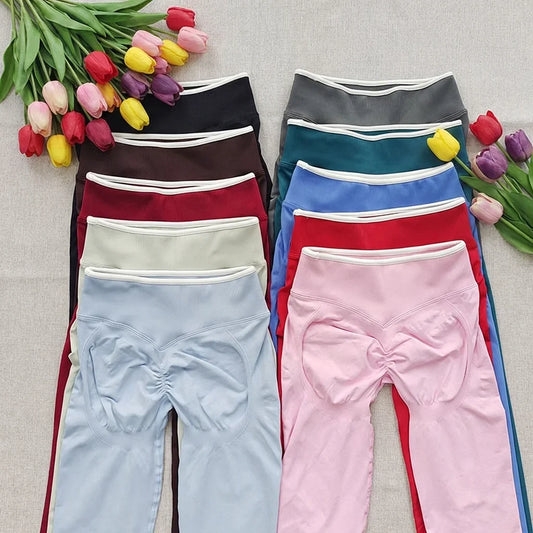 Damen Sport Leggings mit Hoher Taille, Scrunch Butt & Shaping-Effekt