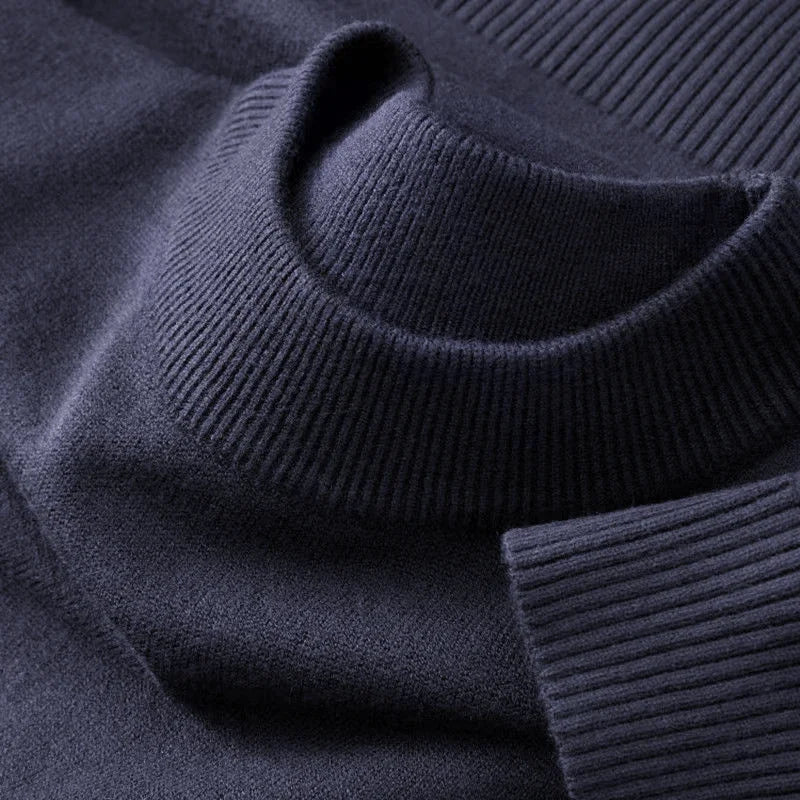 Unisex Langarm-Strickpullover mit Rundhalsausschnitt und Rippbündchen