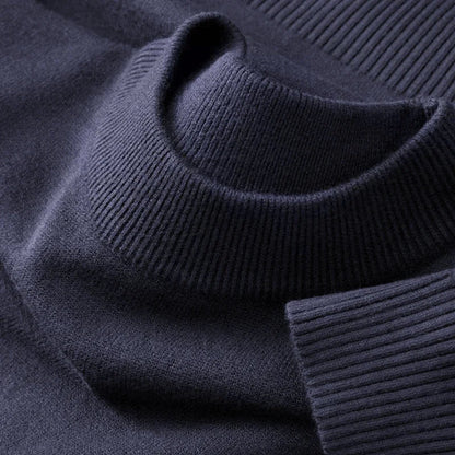Unisex Langarm-Strickpullover mit Rundhalsausschnitt und Rippbündchen