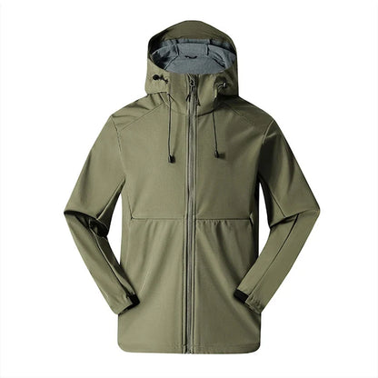 Unisex Outdoorjacke mit Kapuze winddicht wasserabweisend wärmend