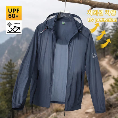Leichte Windjacke mit Kapuze und Reißverschluss für Herren