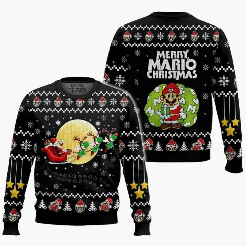 Unisex Retro Pixel Gaming Ugly Christmas Sweater – Pullover für Gamer und Weihnachtsfans
