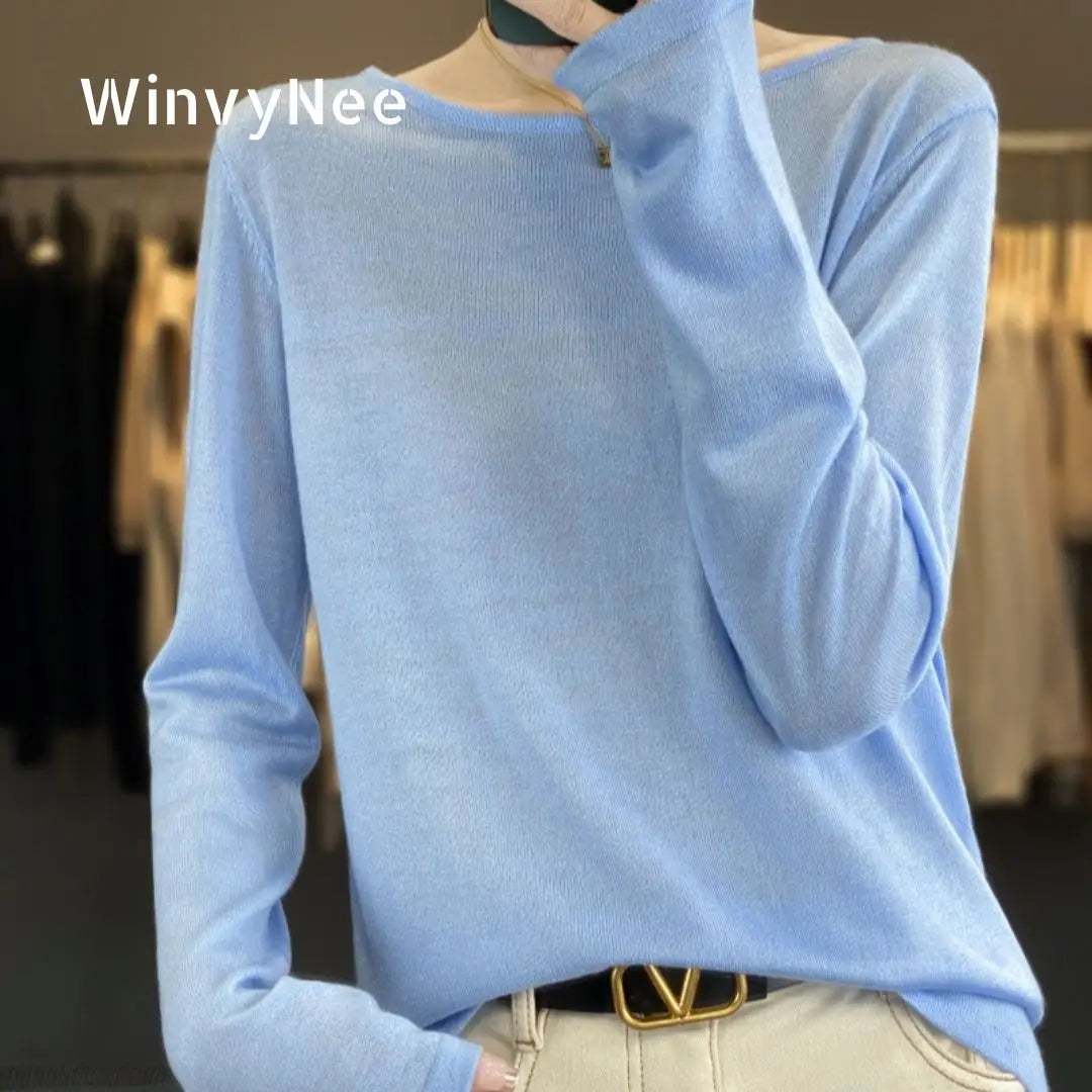 Damen Langarmshirt weiter Ausschnitt weiches Material