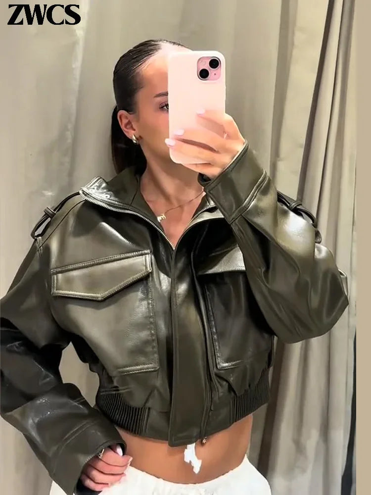 Damen Kurzjacke im Bomber-Stil mit Taschen
