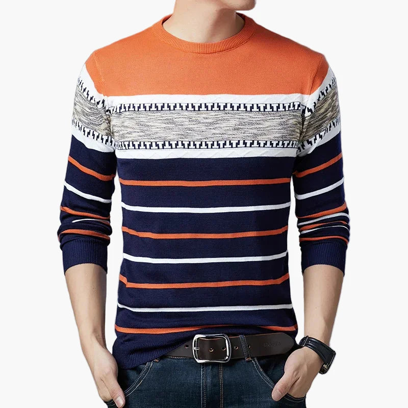 Herren Strickpullover mit modernem Streifenmuster – Alltagsmode & Freizeit