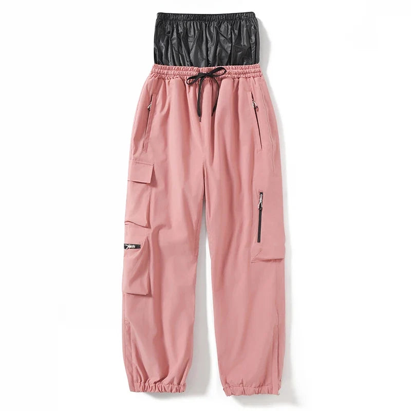 Unisex Cargohose mit Reißverschlüssen und Kordelzug