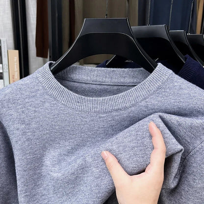Unisex Langarm Pullover Rundhalsausschnitt Feinstrick Bequem
