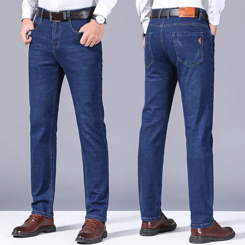 Herren Jeans Hose Straight Fit Dunkelblau Blau Schwarz mit 5 Taschen
