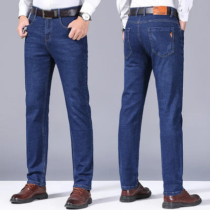 Herren Jeans Hose Straight Fit Dunkelblau Blau Schwarz mit 5 Taschen