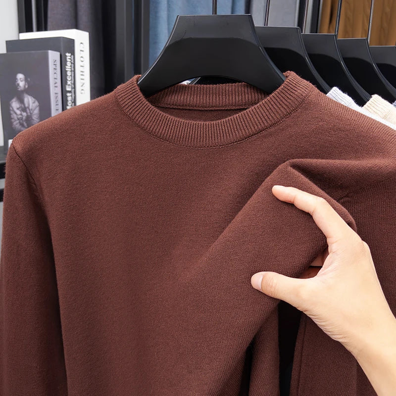 Unisex Strickpullover Rundhals Langarm Basic Pullover in verschiedenen Farben