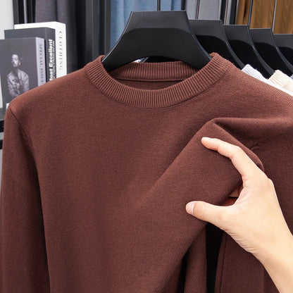 Unisex Strickpullover Rundhals Langarm Basic Pullover in verschiedenen Farben
