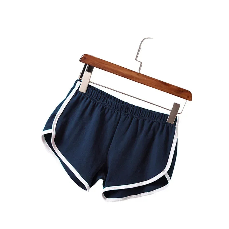 Damen Sportshorts Kurzhose mit elastischem Bund & Kontraststreifen