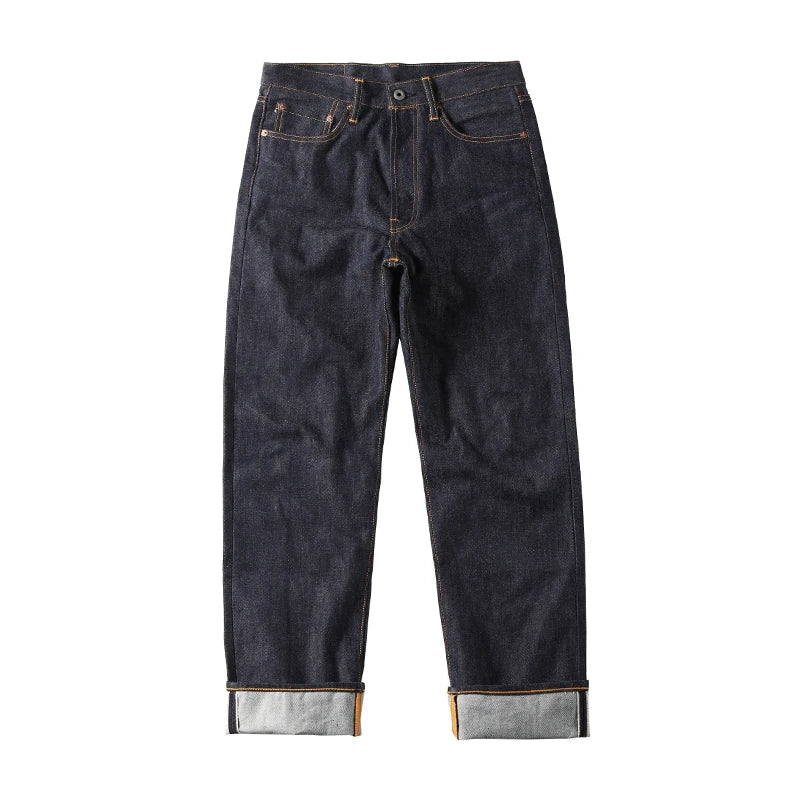 Herren Jeans Dunkelblau Regular Fit mit sichtbaren Nähten
