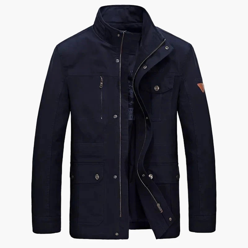 Herren Übergangsjacke im Outdoor-Stil mit Stehkragen und Mehrfachtaschen – Casual Freizeitjacke für Alltag und Reisen