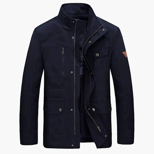 Herren Übergangsjacke im Outdoor-Stil mit Stehkragen und Mehrfachtaschen – Casual Freizeitjacke für Alltag und Reisen