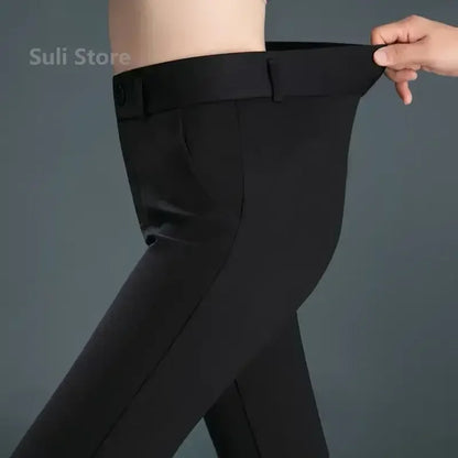 Damen Stoffhose mit geradem Bein, Hohe Taille, Stretch-Material, Elegante Business Hose