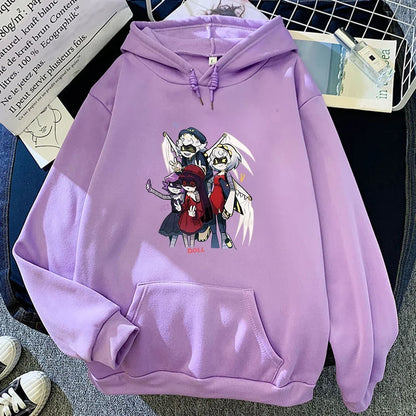 Hoodie mit Kapuze & Kängurutasche – Cartoon-Charakter-Print