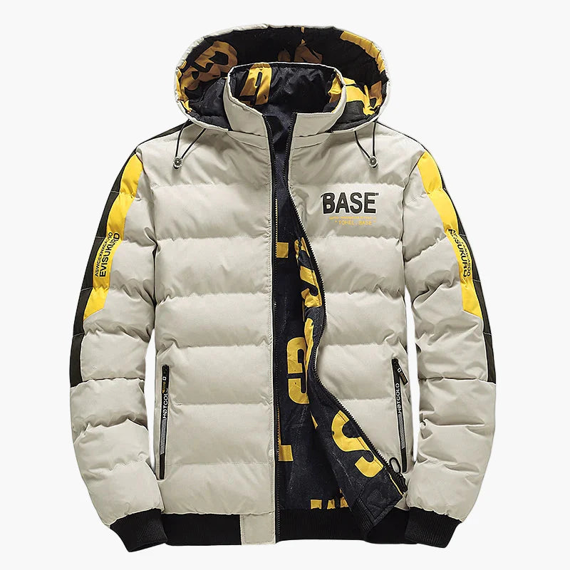 Herren Winter Steppjacke mit Kapuze – Streetwear Warm Outdoor Freizeitjacke