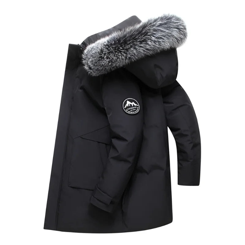 Winterparka Herren mit Kapuze & Fellbesatz - Warm Gefüttert