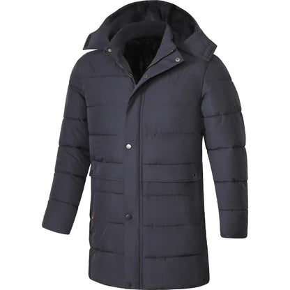Langer Herren Winterparka mit Kapuze - Gepolsterte Winterjacke