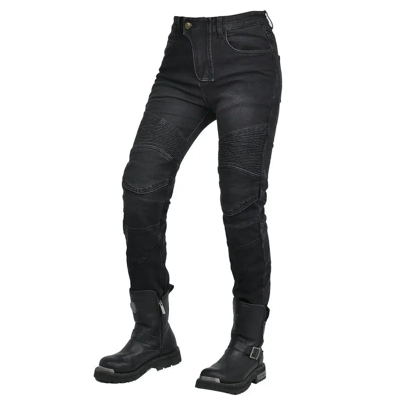 Motorradjeans Damen mit Protektoren Schwarze oder Blaue Motorradhose im Slim Fit Stil