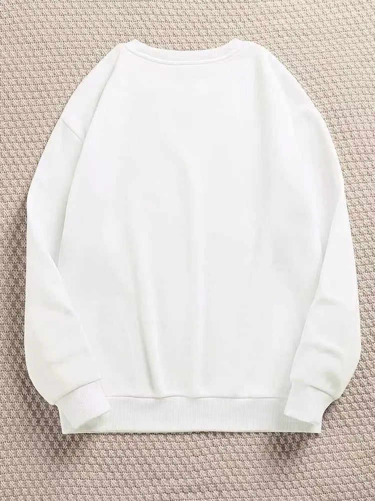 Damen Oversize Sweatshirt Rundhals Langarm Pullover