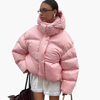 Damen Oversized Winter Steppjacke – Modische Puffjacke für Alltag und Freizeit