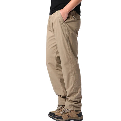 Herren Freizeithose mit elastischem Bund – Khaki, Grau, Dunkelgrau