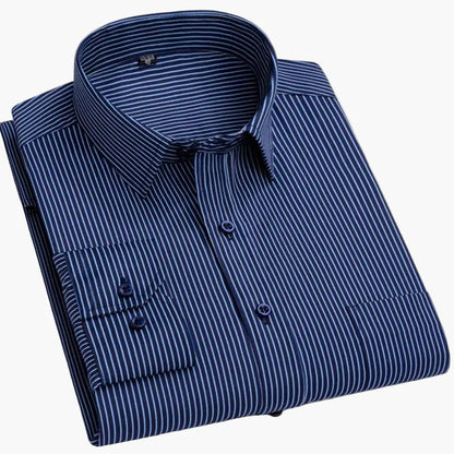 Herren Business Hemd Slim Fit – Gestreiftes Langarmhemd für Büro & Alltag