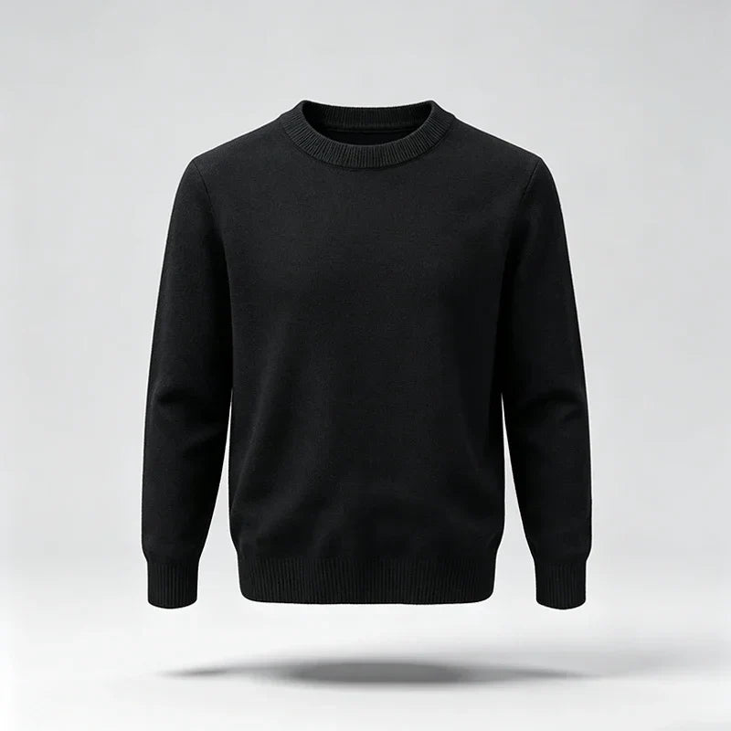 Unisex Langarm Pullover Rundhalsausschnitt Feinstrick Beige