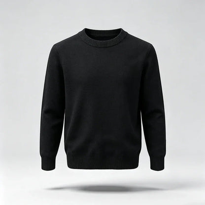 Unisex Langarm Pullover Rundhalsausschnitt Feinstrick Beige
