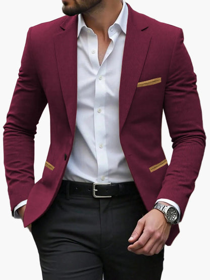 Herren Slim Fit Sakko Business Freizeit Elegant Einreiher Blazer