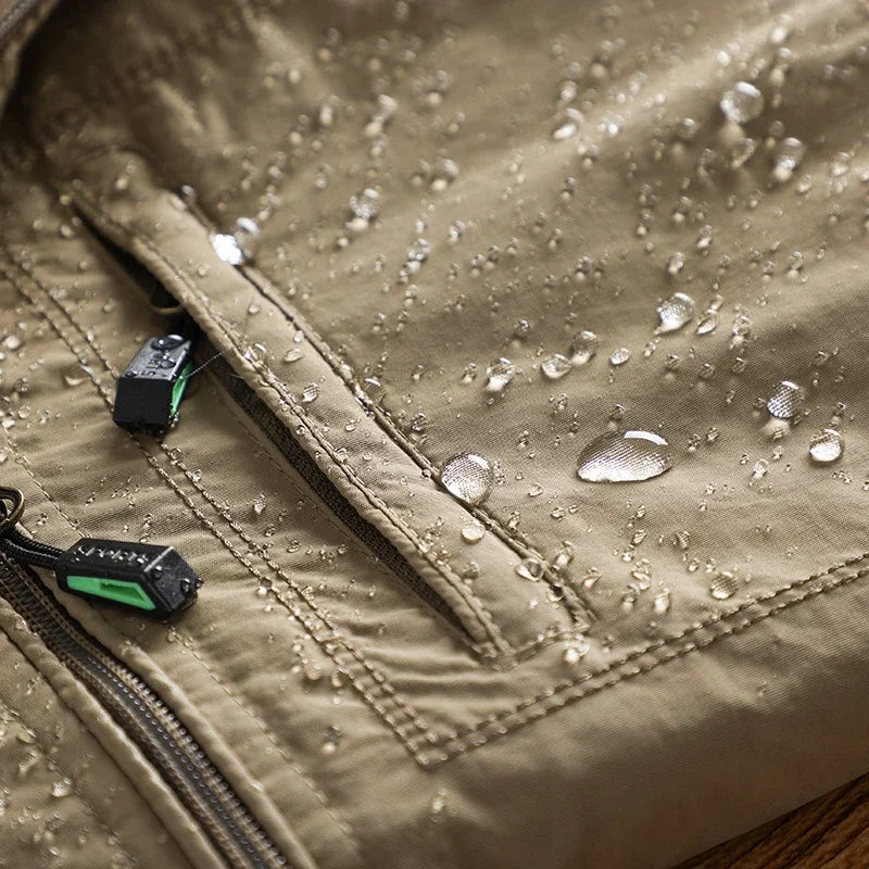 Herren Outdoor Jacke mit Kapuze und Reißverschluss Übergangsjacke