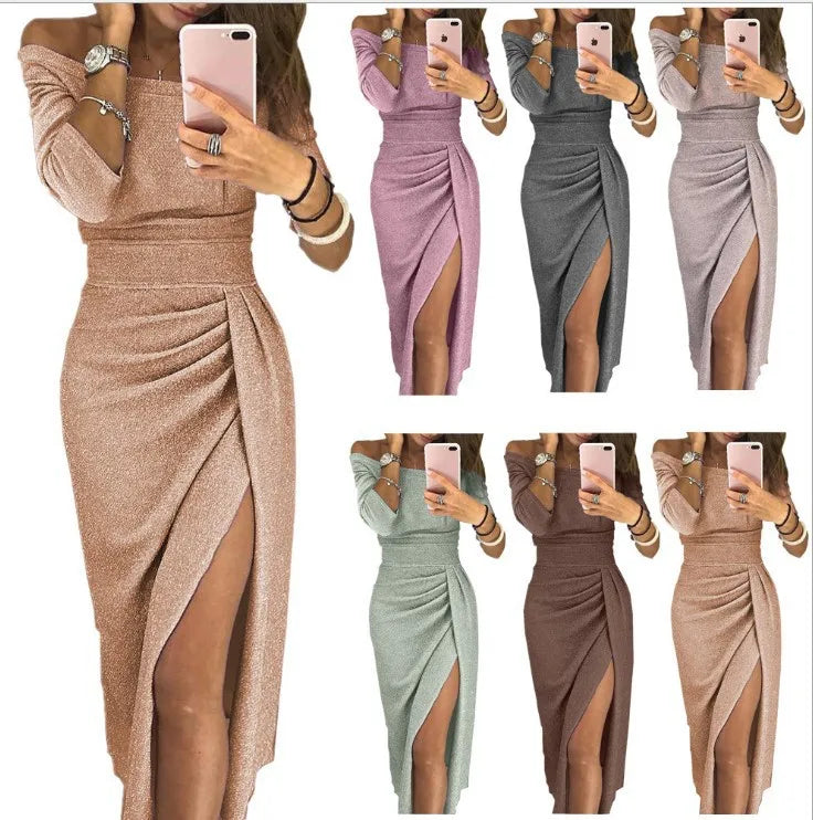 Damen Etuikleid mit Glitzer-Effekt – Glamouröses Abendkleid für festliche Anlässe