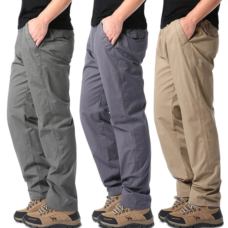 Herren Freizeithose mit elastischem Bund – Khaki, Grau, Dunkelgrau
