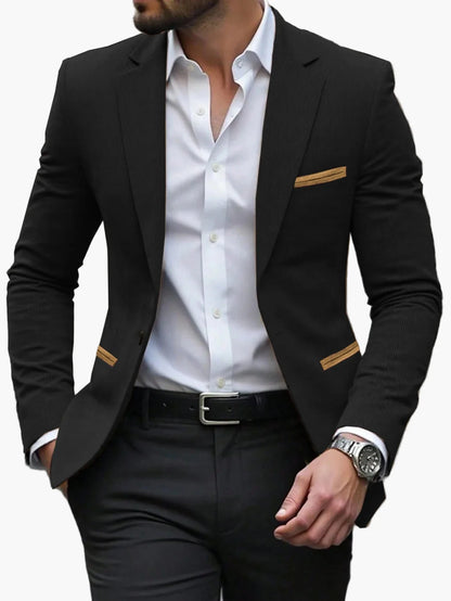 Herren Slim Fit Sakko Business Freizeit Elegant Einreiher Blazer