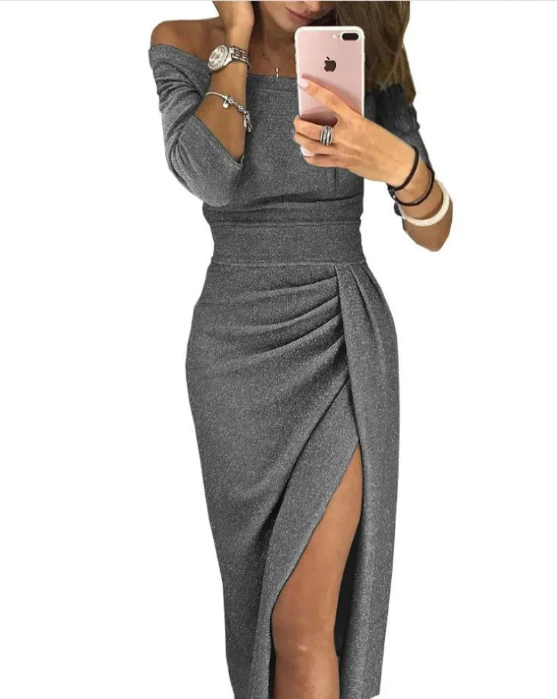 Damen Etuikleid mit Glitzer-Effekt – Glamouröses Abendkleid für festliche Anlässe