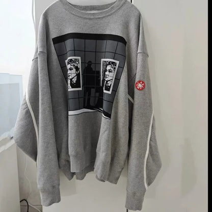 Unisex Langarm Sweatshirt Rundhalsausschnitt mit grafischem Aufdruck