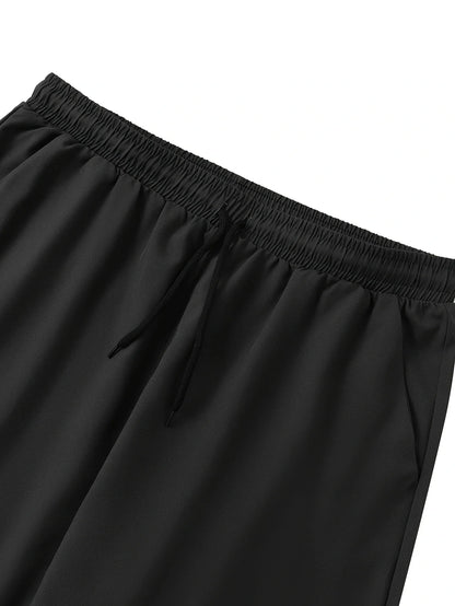 Herren Freizeithose Schwarz mit Kordelzug