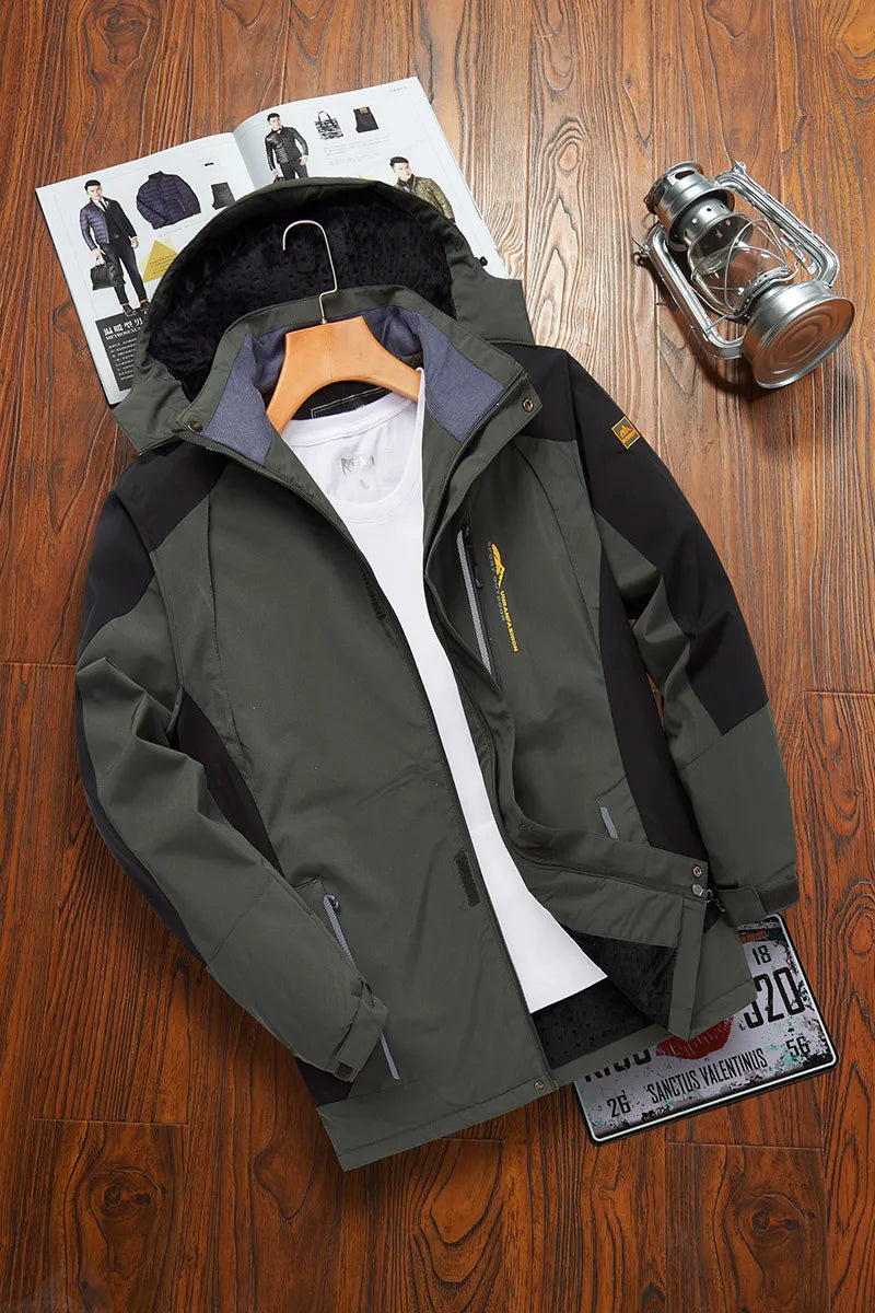 Herren Winterjacke mit Kapuze und Fleece-Futter – Atmungsaktiv & Winddicht, Blau