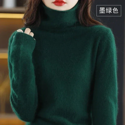 Damen Rollkragenpullover mit langen Ärmeln, weiches Material