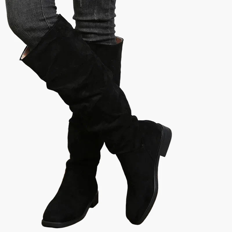 Damen Stiefel Kniehoch Casual Slouchy Stil für Alltag und Freizeit