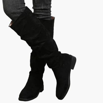 Damen Stiefel Kniehoch Casual Slouchy Stil für Alltag und Freizeit