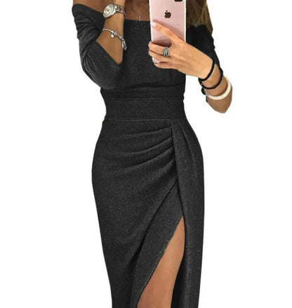 Damen Etuikleid mit Glitzer-Effekt – Glamouröses Abendkleid für festliche Anlässe