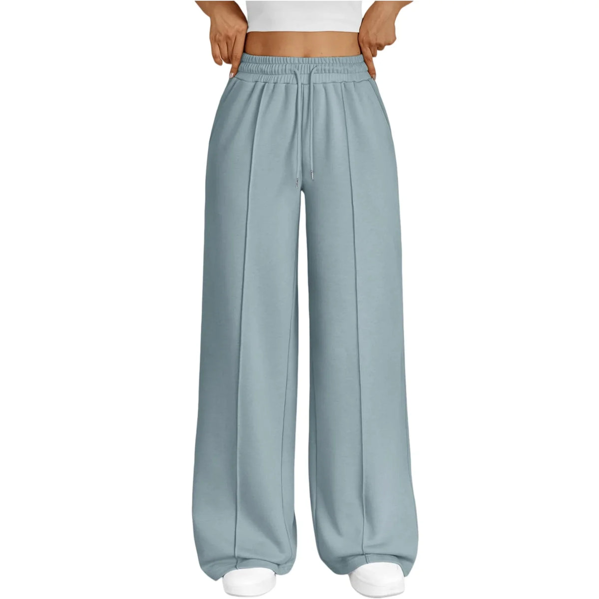 Damen Weite Hose mit Gummibund und Kordelzug – Bequeme Freizeithose